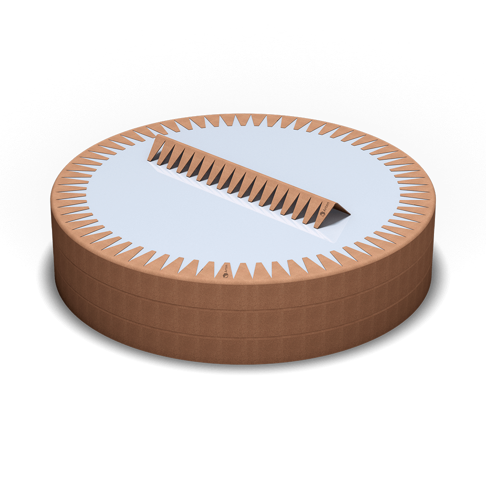 Çentikli köşebent rulo uygulaması — metal rulo ve kağıt bobin koruma sistemi | Arpack Ambalaj